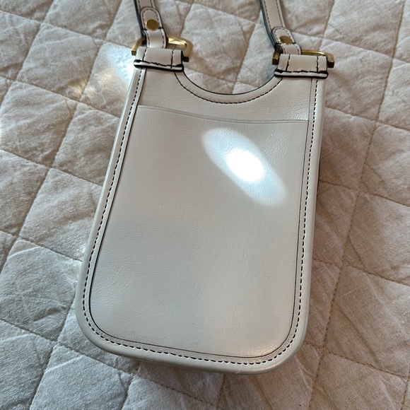 Tory Burch Crossbody James Leather Phone Bag -- Ivory with Gold Hardware - Picture 5 of 12